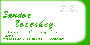 sandor bolcskey business card