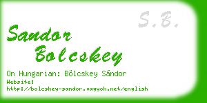 sandor bolcskey business card